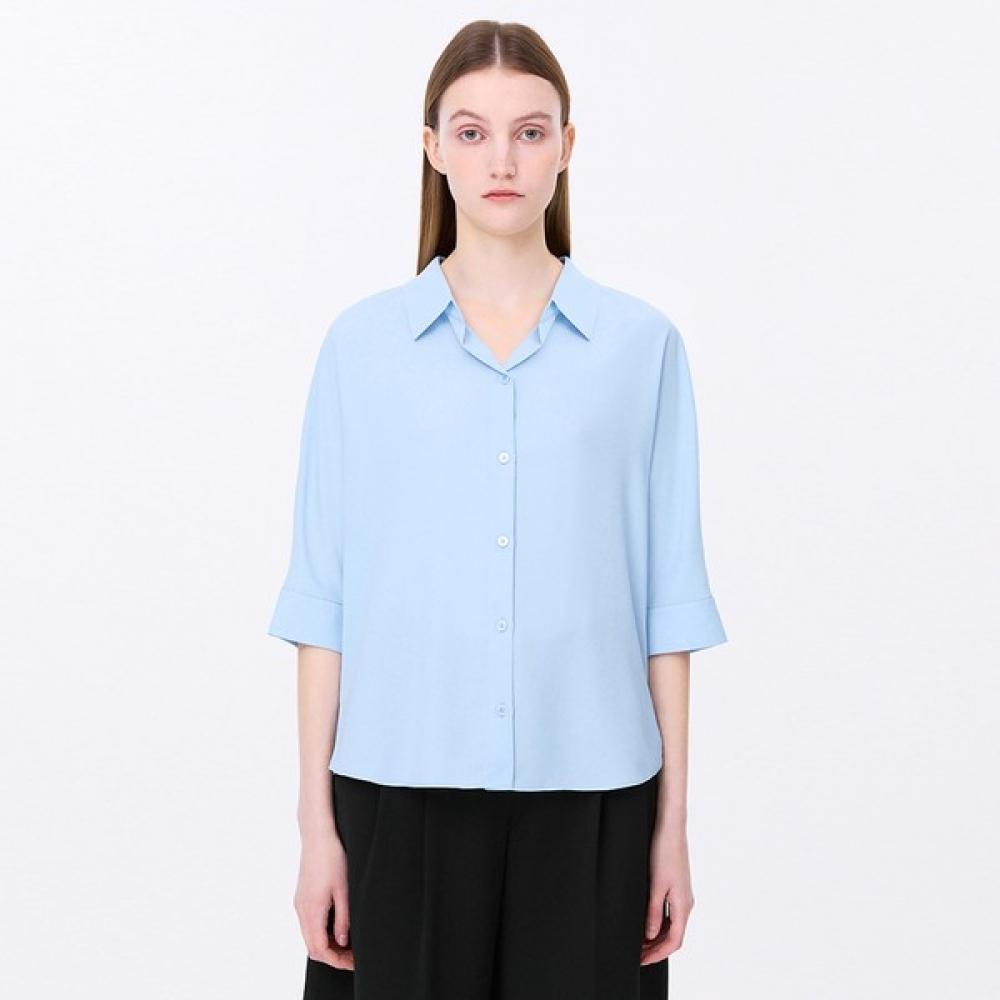 

[She S miSS] Open Collar Slit blouSe SwwStp22020 light pink/55