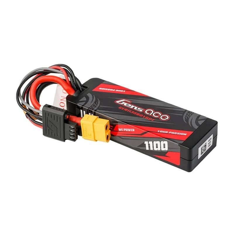 סוללת Lipo Gens Ace G-Tech 1100mAh 11.1V 3S1P 60C Grp-76 Hardcase עם מחבר Xt60