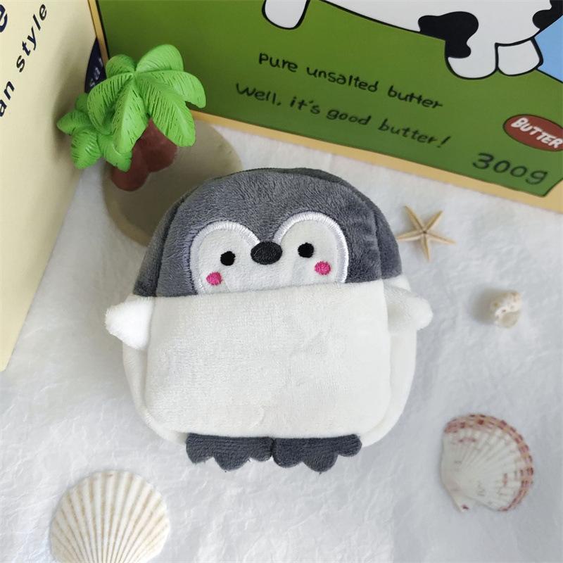Cute Drag Penguin Plush Animal Bag Keychain Pendant Coin Wallet Car Key Plush Pendant