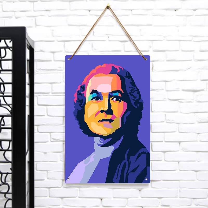 

Vintage Classical Portrait Metal Wall Art European Retro Home Decor Iron Painting for Living Room Study 7.9x11.8In(20x30cm)