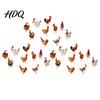 Funny Chicken Exchange Gifts for Friends Mini Christmas Ornament Cute Rooster with Santa Hat Wooden Xmas Tree Rustic Hanging Decor Decoration,