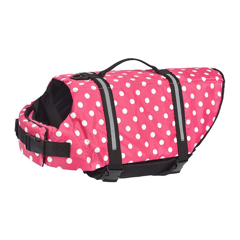 

High-quality Polyester Dog Life Jacket Premium Pet Swimwear For Large Dogs In Summer Pink Dot,XXS