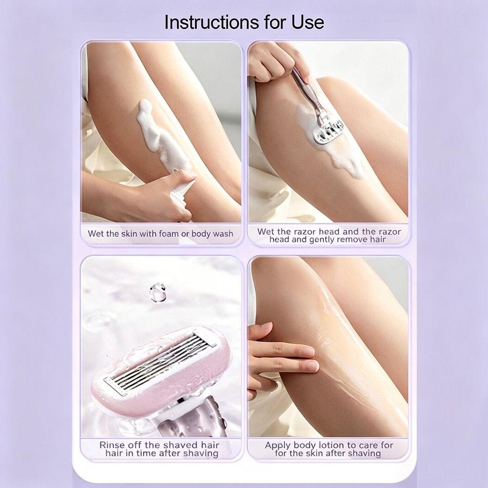 Manual Lady Shaver 5-Blades Epilator Durable Women Razor Private Body