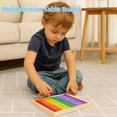 Counting Blocks Multiplication Table Board Wooden Brain-boosting Math Education Colorful Interactive Puzzle Learning Learning