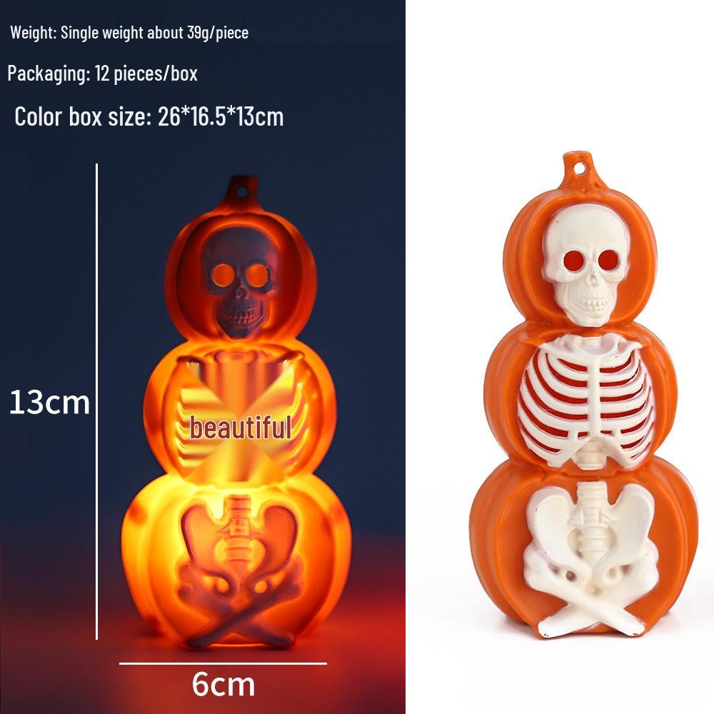 Halloween Skull & Skeleton Lantern Pumpkin Candle Holder