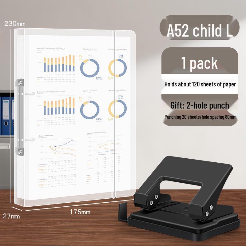 Transparent A4 2-Hole Loose-Leaf Binder Punch