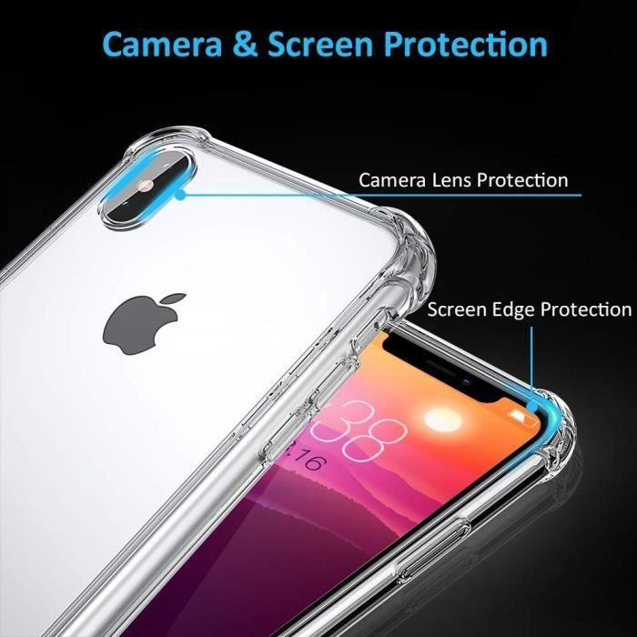 Coque iphone xr - antichoc - transparente comme cristal - tpu souple - protection complète
