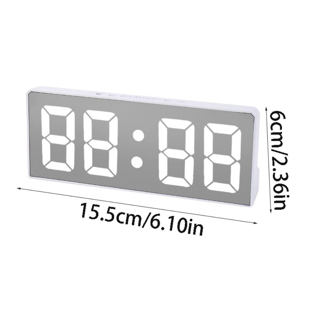 Temperature Display Electronic Table Clock Luminous Mirror LED Digital Clock  Office