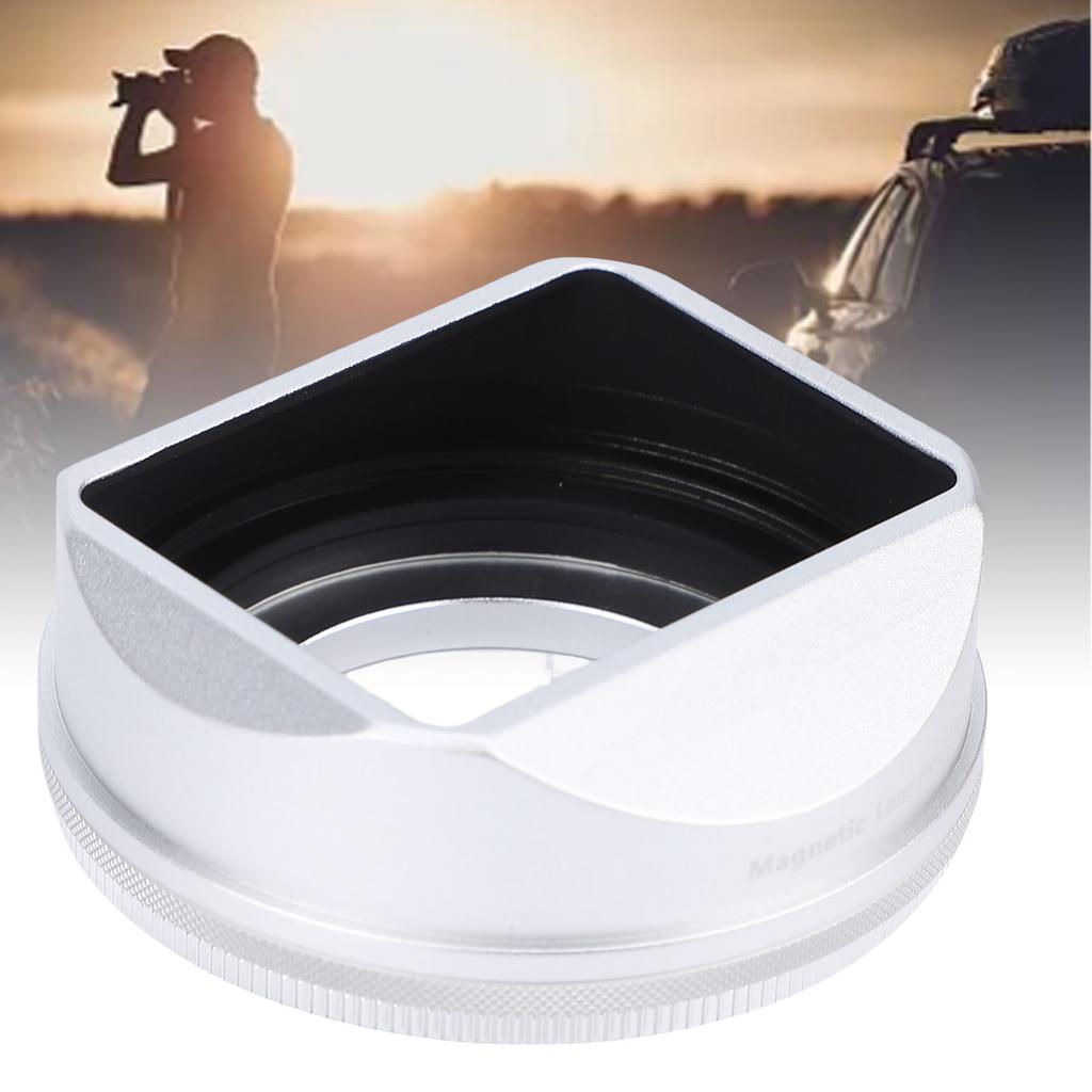   Metal Lens Hood Fit for Fuji X-E5  0VI Aluminium Alloy Retro Black Magnetic Camera Lens Shade