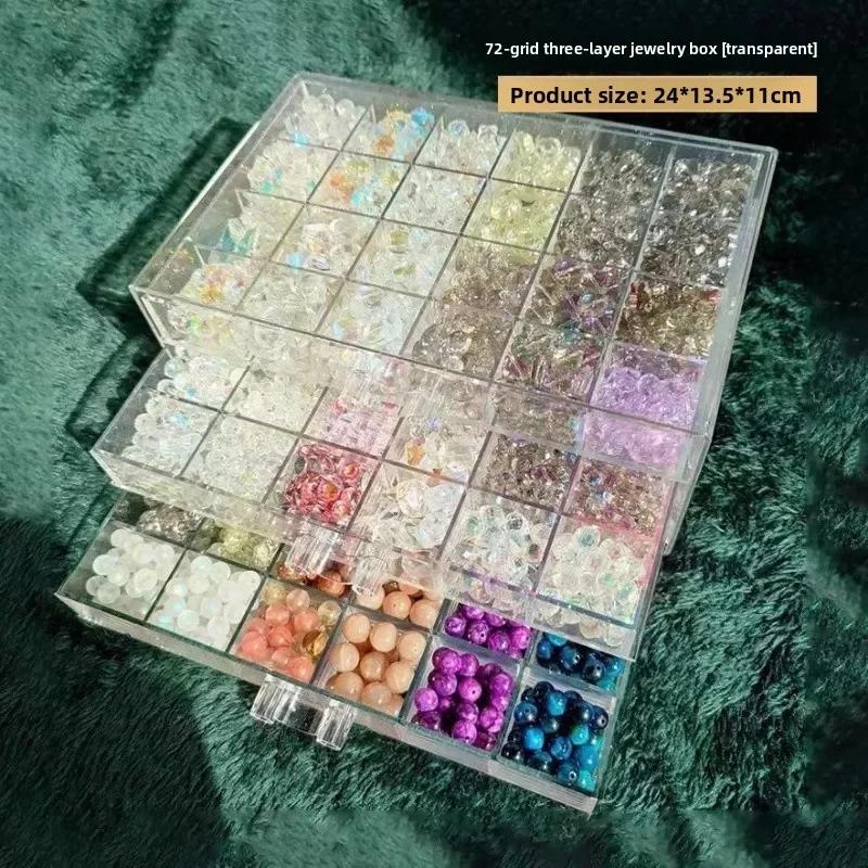 3-120grid Crystal Bead Storage Drawer Jewelry Organizer DIY Craft Material Box For Home Office Crafts And Hobbies