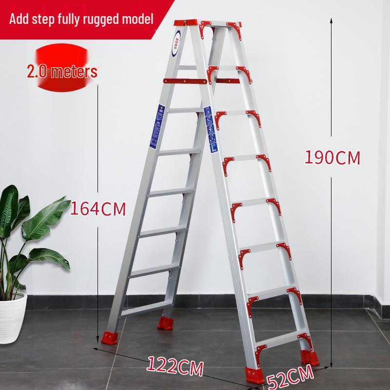 Утолщенная алюминиевая телескопическая А-образная лестница Wangjin: Многофункциональный, Портативный, Бытовое и Инженерное Использование в Помещении