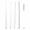 Hiware Glass Smoothie Straws, 1/2" Extra Wide X 10" - Reusable Drinking Straws with Cleaning Brush for Thick Smoothies, Bubble Tea, and Milkshakes