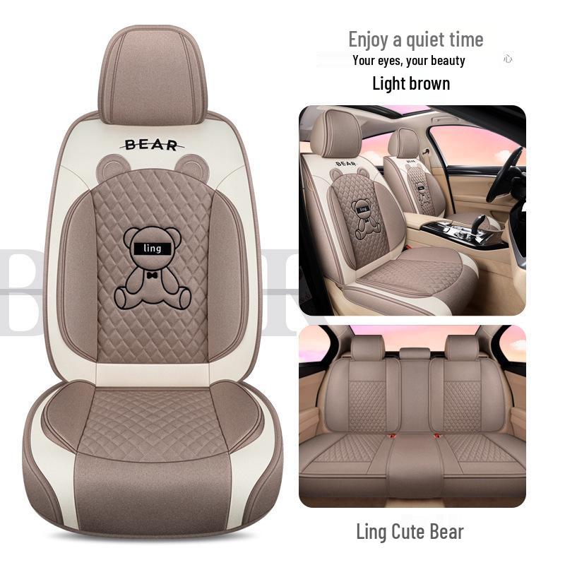 Purple Wind Chime Linen Seat Cover for H6 Big Dog, First Love, M6 Red Rabbit, F7X/H4 Cars - All Seasons Full Coverage.