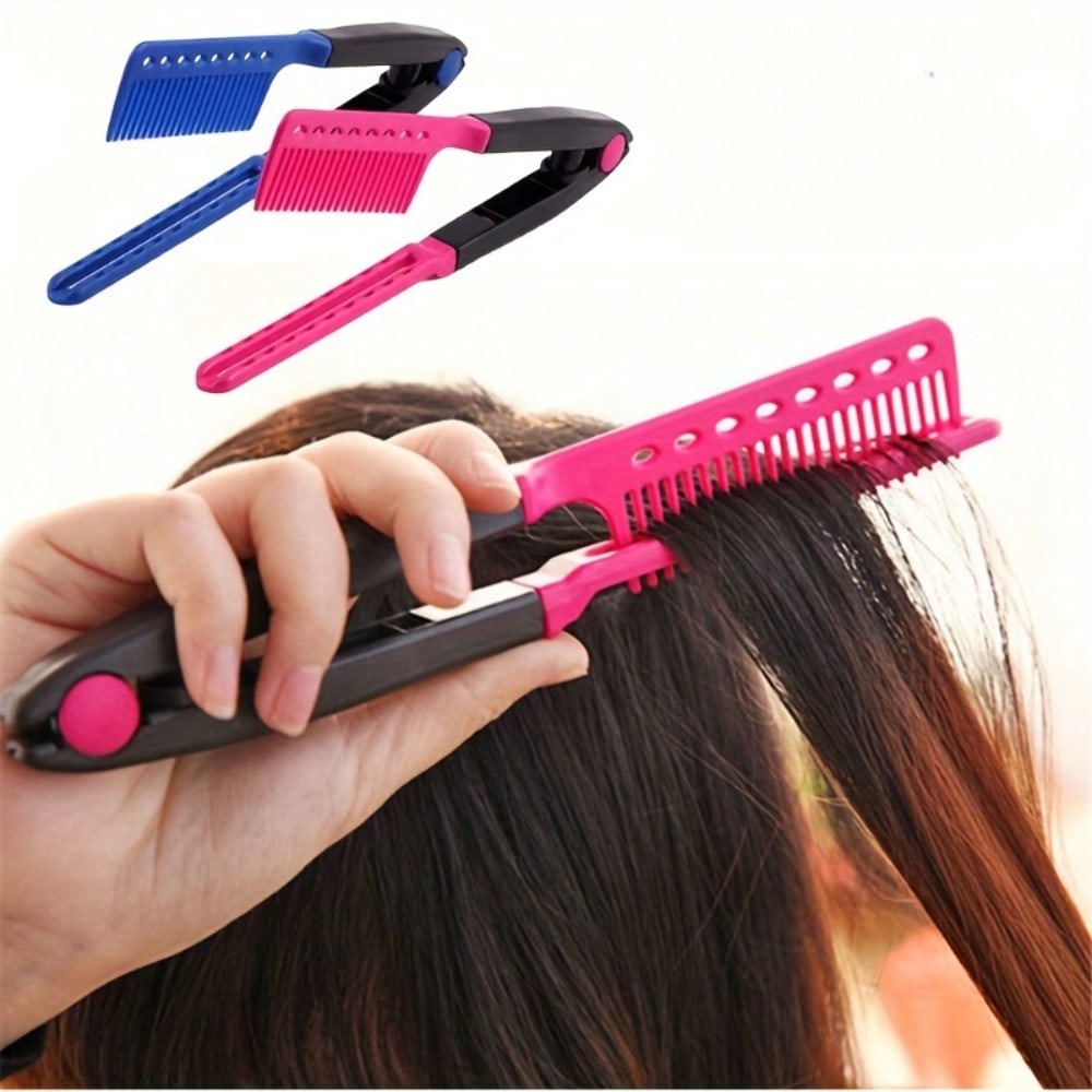 V-Clip Glatthaarkamm, Clip-Kamm, Haare ordnen und schneiden, Haarstyling-Kamm, Kunststoff Entwirrender Haarstyling-Kamm