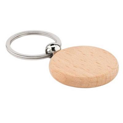 Toty Wood Round Wooden Keyring