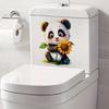 Cute Cartoon Panda Sunflower Toilet Wall Sticker Self-Adhesive Waterproof Removable Bathroom Home Decor Art