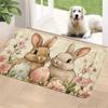 1Pcs Anti Fatigue Kitchen Rugs, Easter Bunny Print Waterproof Non-Slip Thick Cushioned Kitchen Mat Heavy Duty Comfort Standing Mat for Kitchen