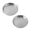 Set of 2 Liangpi Making Pans Multipurpose Stainless Steel Steaming Pans Fruit Tray Suitable for Liangpi and Cakes