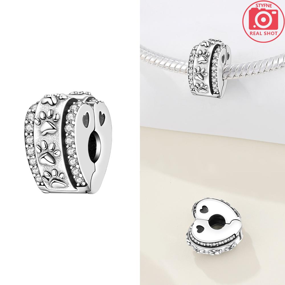 925 Silber Rosa Zirkon Liebesperlen Anhänger Passend für Armband Damen Schmuck DIY Geschenk Zarte Accessoires Jahrestag Geschenk