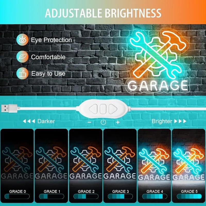 Wrench Garage Neon Man Cave Car LED Sign for Wall Decoration Check Engine Light Car Room Repair Shop Workshop Gift for A Friend