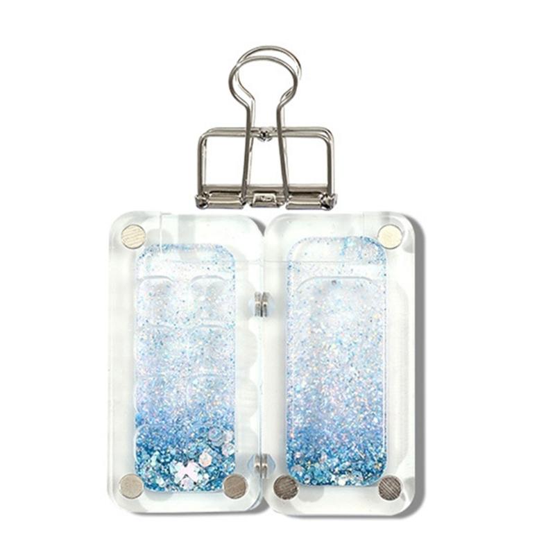 

Miniature Magnetic Flow Sand Art Palette Transparent Acrylic Portable Mixing Tray For Artists Students Travel Craft Projects синій