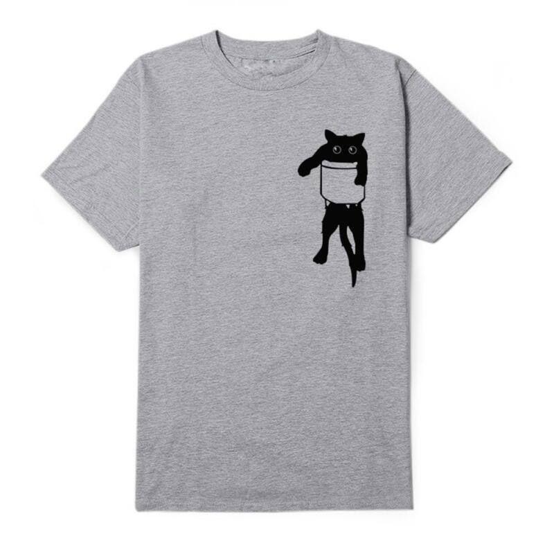 Solid Women Simple Cat Tshirt Loose Short Sleeve Casual Simple Pullover Tops