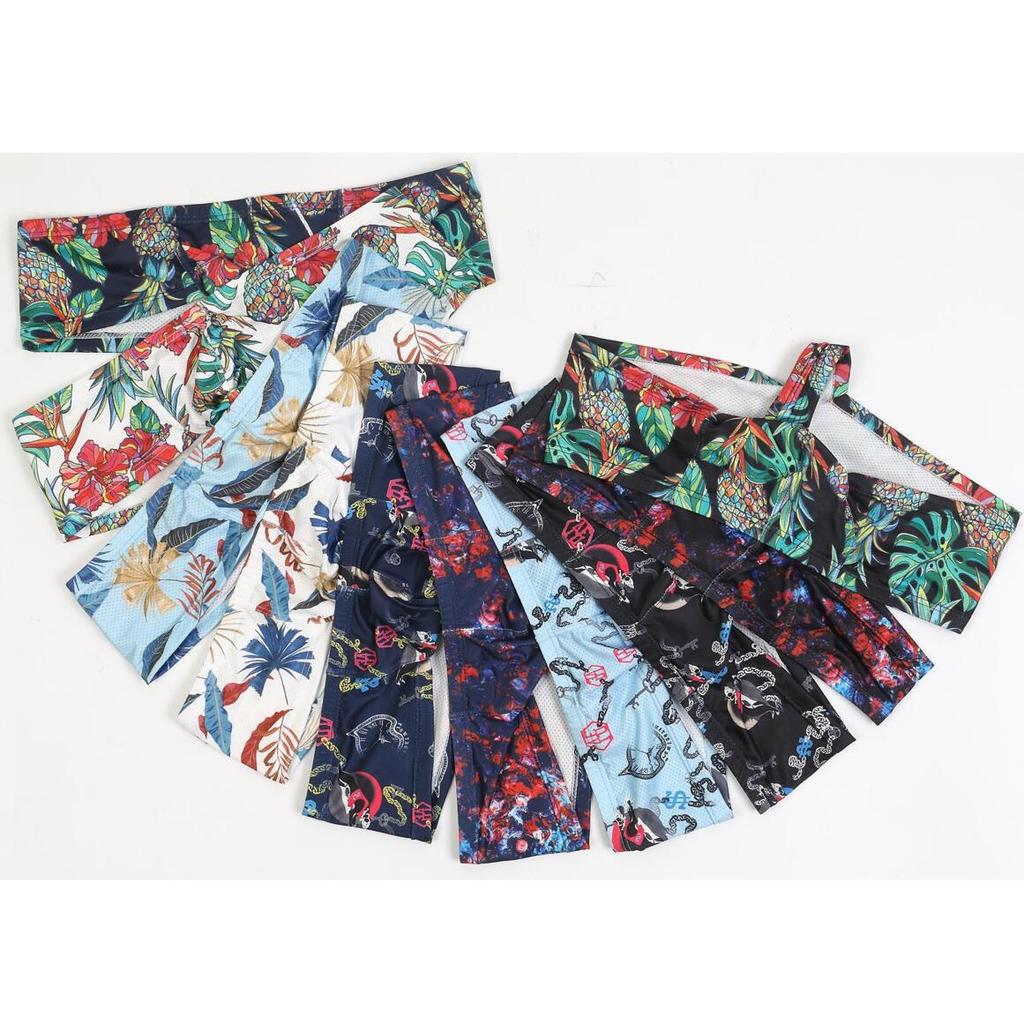 GAY Euro-Amerikanische Mid-Low Rise Herren Unterhose mit Kopf-Print, U-Konvexes Mesh, Atmungsaktiv & Feuchtigkeitstransportierend, Schweißabsorbierender Stil E085.