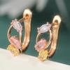 Multicolor Zircon Stone Hoop Earrings for Women with Elegant Design and Durable Metal Setting Suitable for Daily Wear and Special Occasions