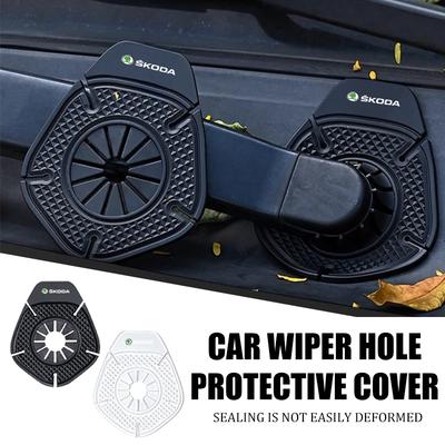 QLT4 For 1/2PCS Car Windshield Wiper Bottom Hole Protective Cover Auto Accessories Octavia A5 A7 RS Fabia Superb Rapid Karoq
