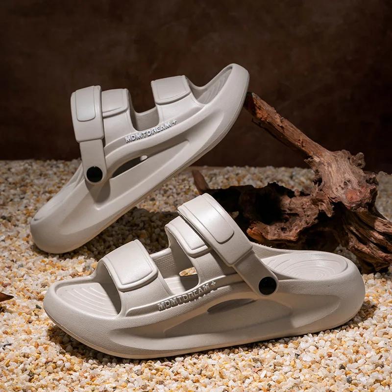 

Модные мужские сандалии Модные спортивные 5 см толстая подошва из ЭВА Удобные мягкие шлепанцы-слайды QuikFoam Пляжные уличные 44-45 хаки