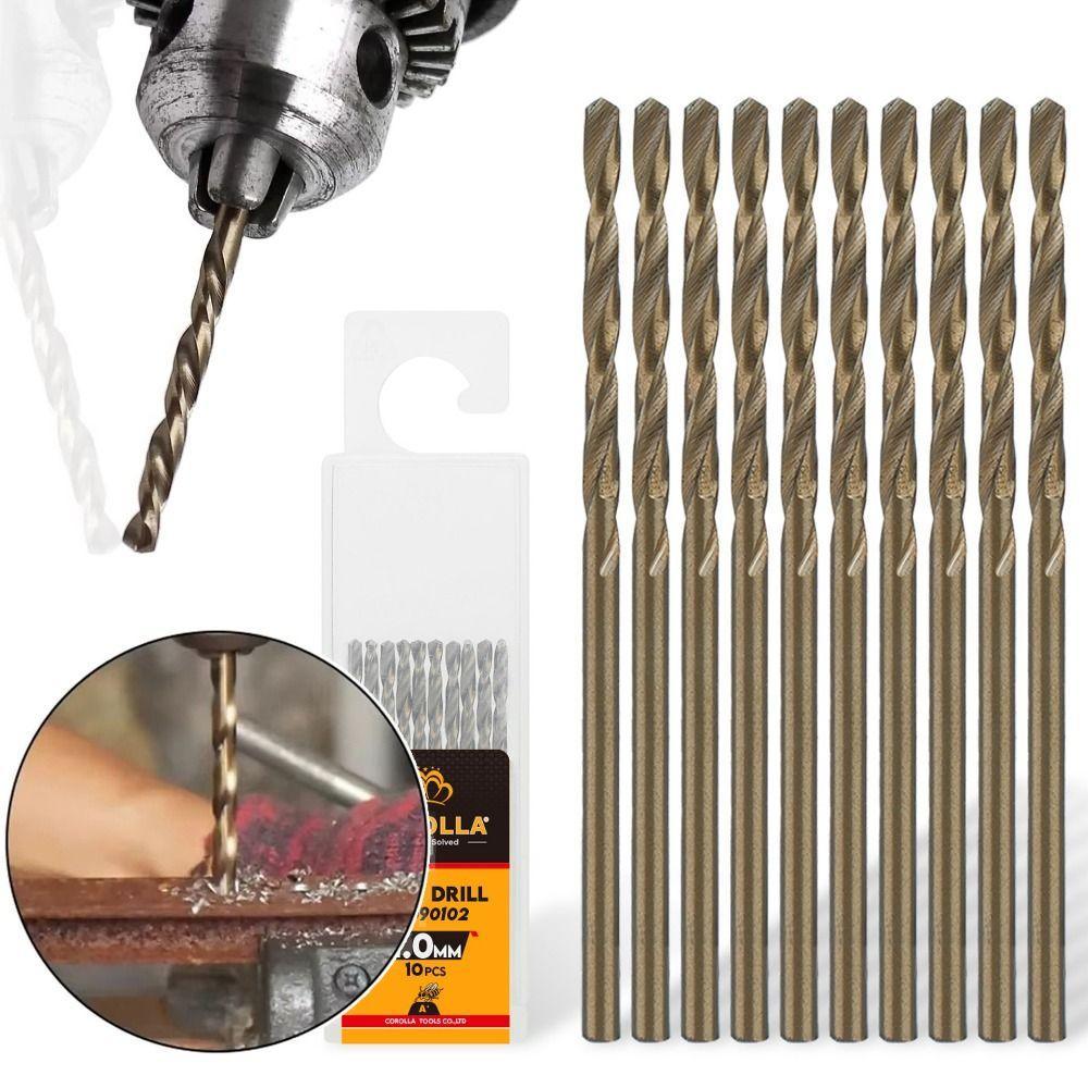 10PCS Straight Shank Twist Drill Bits Twist Design HSS Drill Bits Drill Bits  Industrial Use