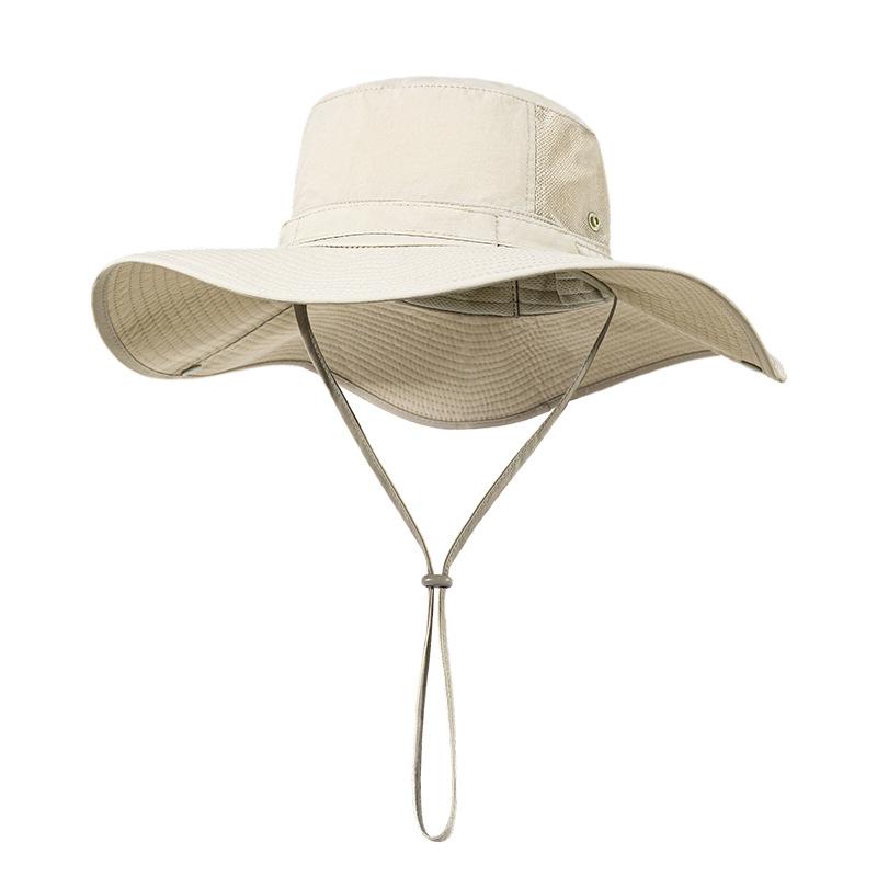 Summer big brim sun hat men's quick-drying breathable anti-ultraviolet bucket hat women's foldable sunscreen hat