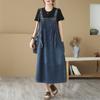 Autumn Japan and South Korea Loose Denim Suspender Skirt Women's Suspender Dress