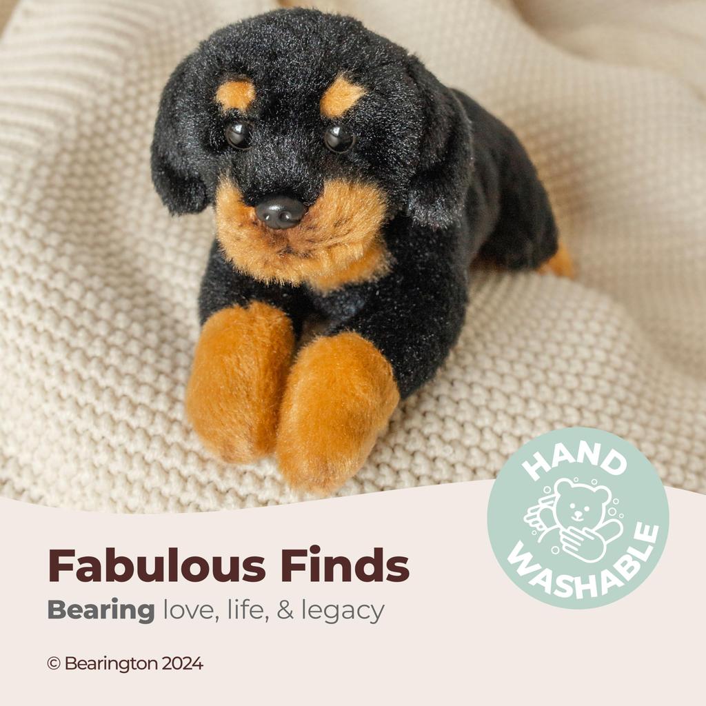 Bearington Gunner Rottweiler Plush Stuffed Dog Lil' Toy, 8-inch
