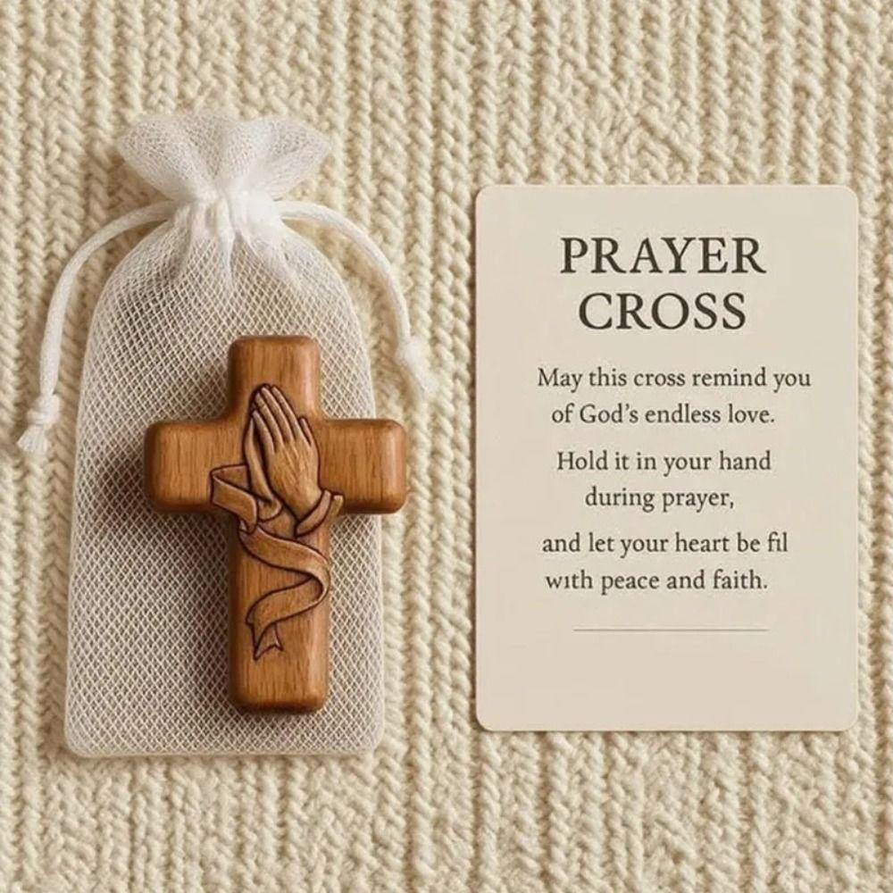 DIY Craft Pocket Cross Handcrafted Wooden Comfort Cross for Patriotic Christian Gift
