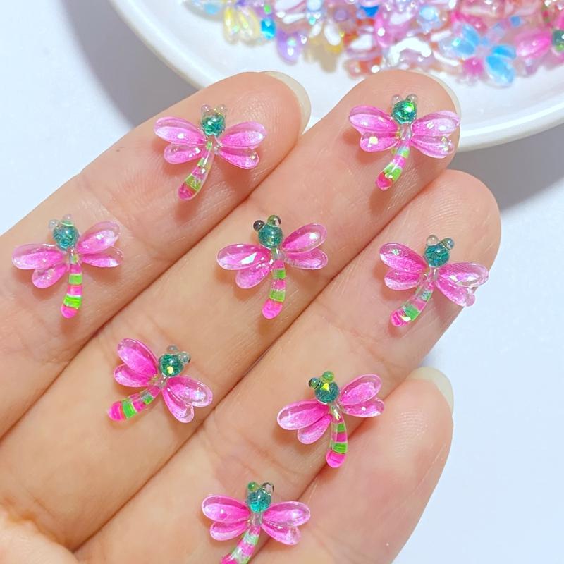 50Pcs New Cute Mini 11*12mm The Small Dragonfly Flat Back Resin Cabochons Scrapbooking DIY Jewelry Craft Decoration Accessorie