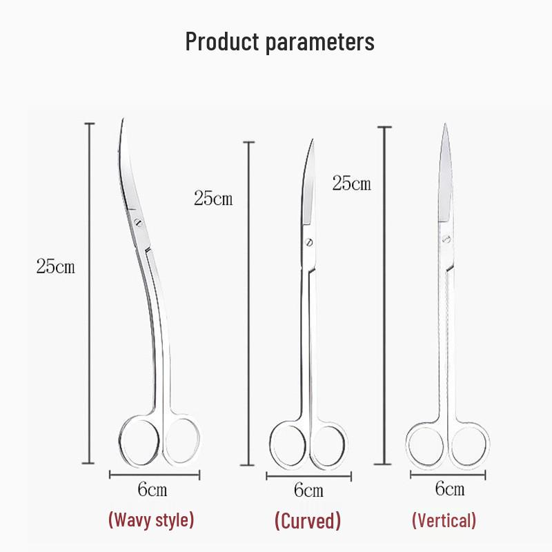 Aquarium Plant Care Set: Stainless Steel Curved Scissors, Tweezers, and Trimming Tools for Aquatic Landscaping and Cleaning.