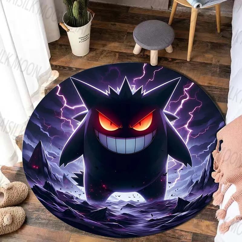  Disney Game Pokémon Gengar Printed Round Mat Bedroom Living Room Sofa Table Carpet Home Decor Cute Horrible Floor Rug