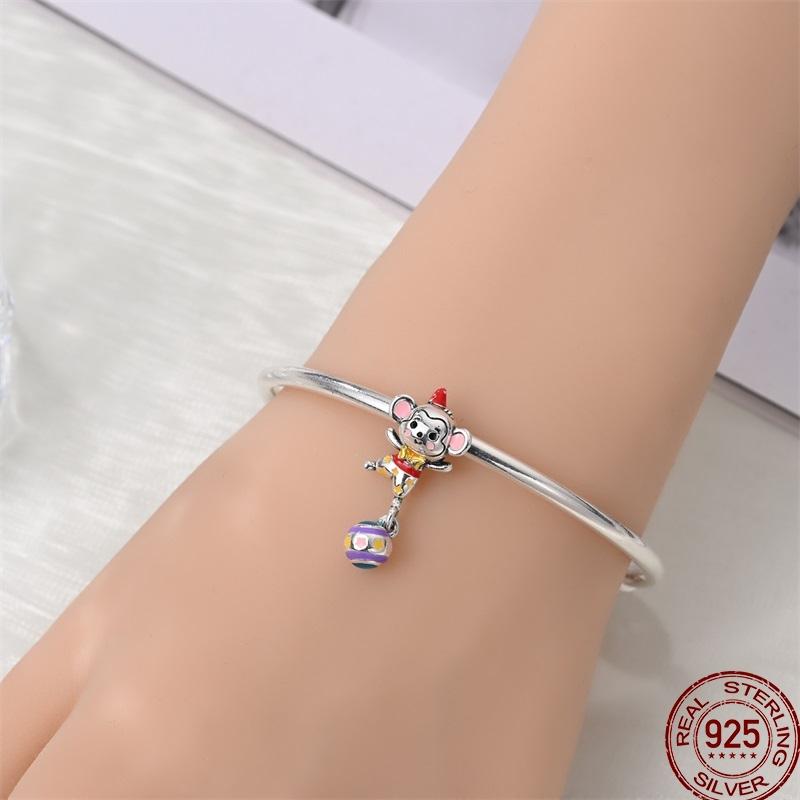 Copper Magician Circus Playing Cards Teddy Bear Charm Beads Suitable Fit Pan Original Bracelet Diy Jewelry