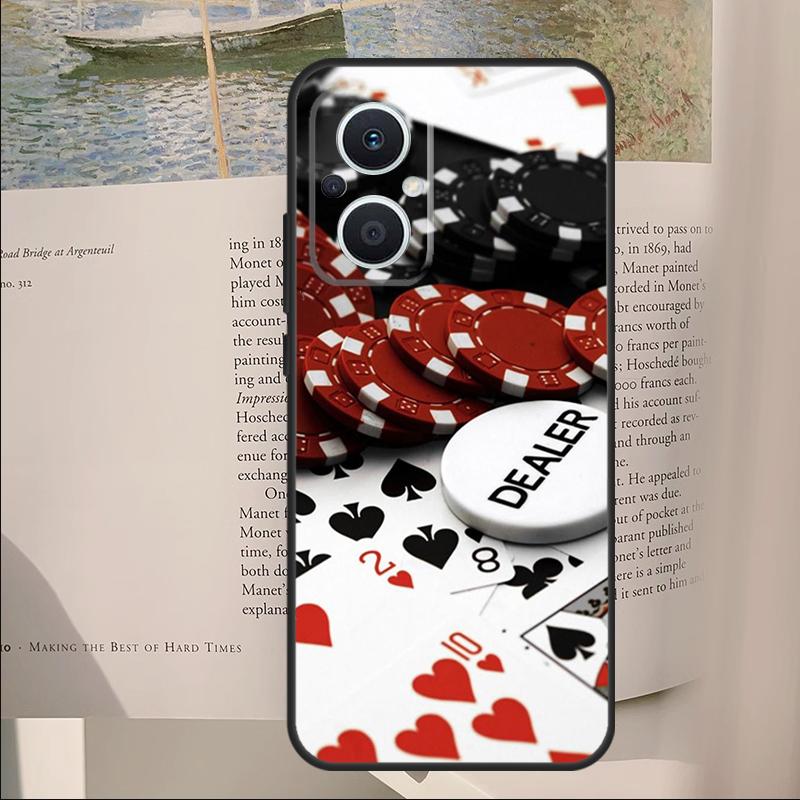 Dices Poker Casino Cover For OPPO Reno 11F 12F 13F 14F 14 10 11 13 Pro 7 8 Lite OPPO Find X8 X6 X5 X9 Pro Case