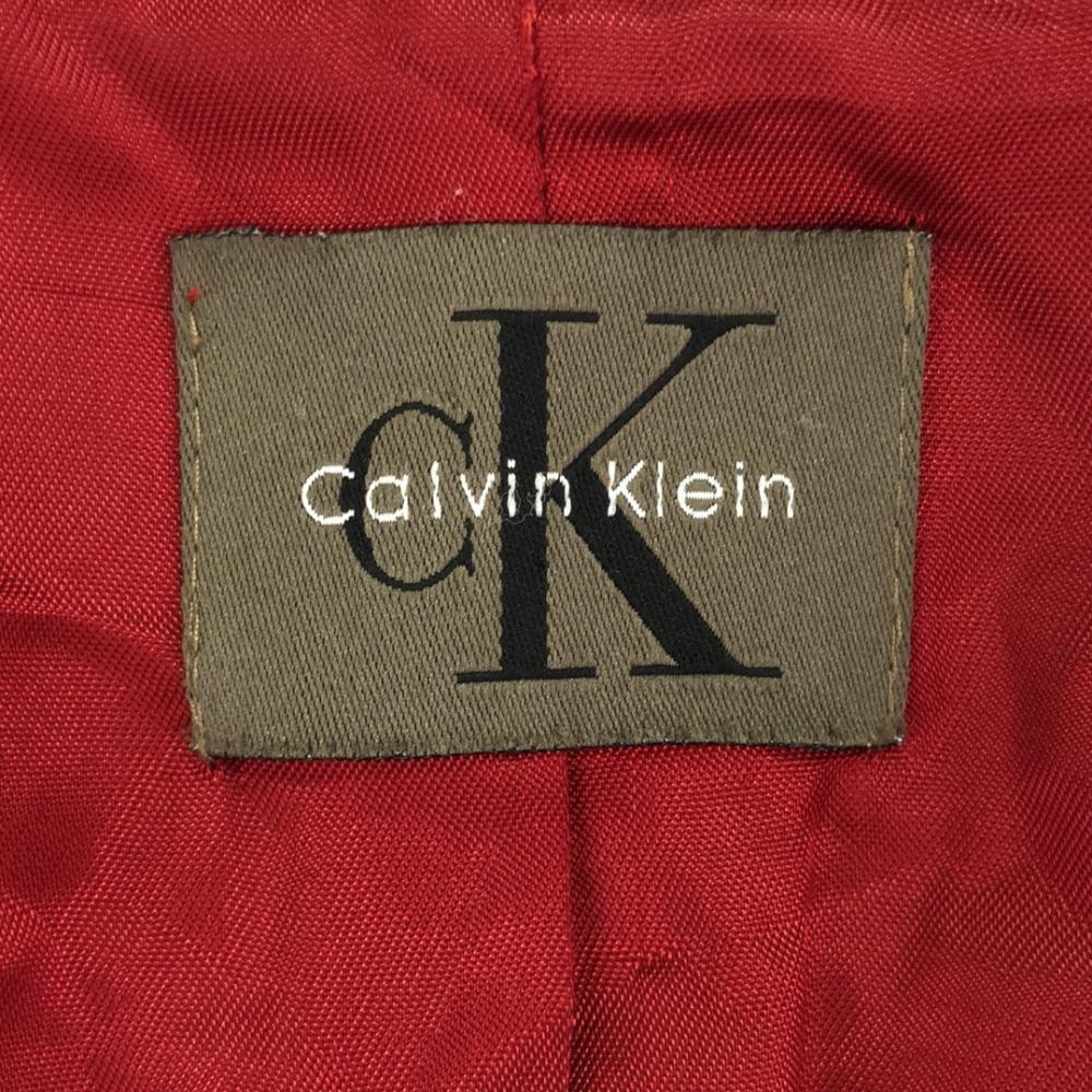 Calvin Klein 90s Made In USA Wool Blend Old Pea Coat S Red Women Used