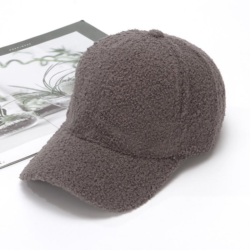 Winter Women's Plush Baseball Cap Warm In Autumn and Winter Solid Color Duck Tongue Hat