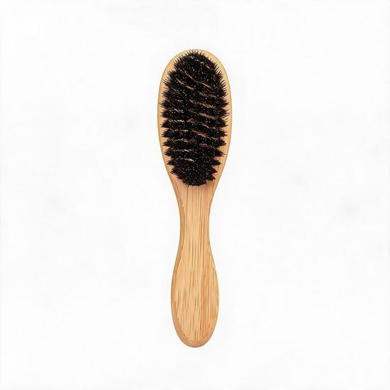 Men's Beard & Hair Styling Brush – Solid Wood Boar Bristle Comb with Beech Wood Handle for Smoothing & Massage