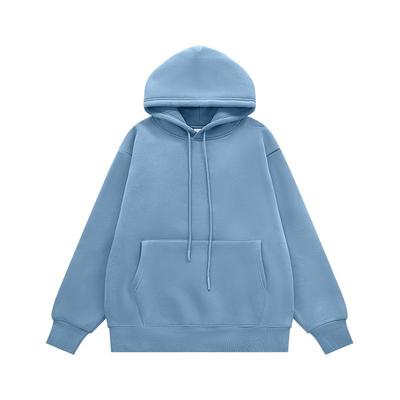 2025 Autumn and Winter New Solid Color Hooded Sweatshirt Loose Pullover Top