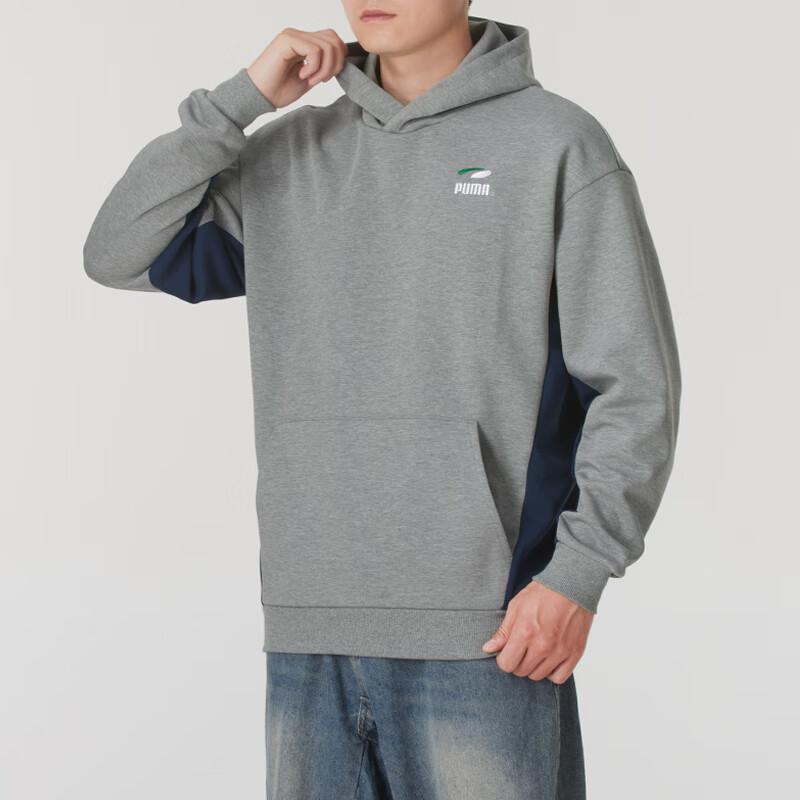 Puma Logo Fashion Running Training Casual Hoodie American Vintage Sweatshirt Men hoodies Gray 628142-53