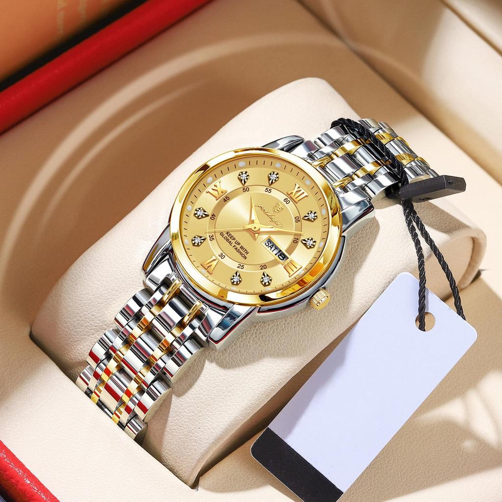 POEDAGAR Women Wristwatch Luxury Quartz Ladies Watch Waterproof Stainless Steel Luminous Date Week Women's Watches Dress Clock