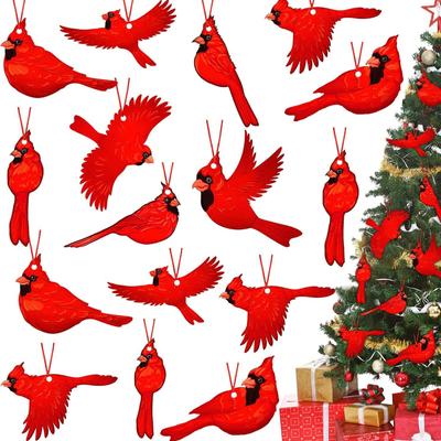 27-Piece Parrot Christmas Tree Ornaments Vintage Parrot Decorations Wooden Christmas Tree Hanging Holiday Decor For Festive Occasions