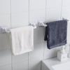 White Black Towel Rack Towel Rod Towel Holder Wall Track Rack Self-adhesive Wall Mounted Bathroom Kitchen Rust Proof Household