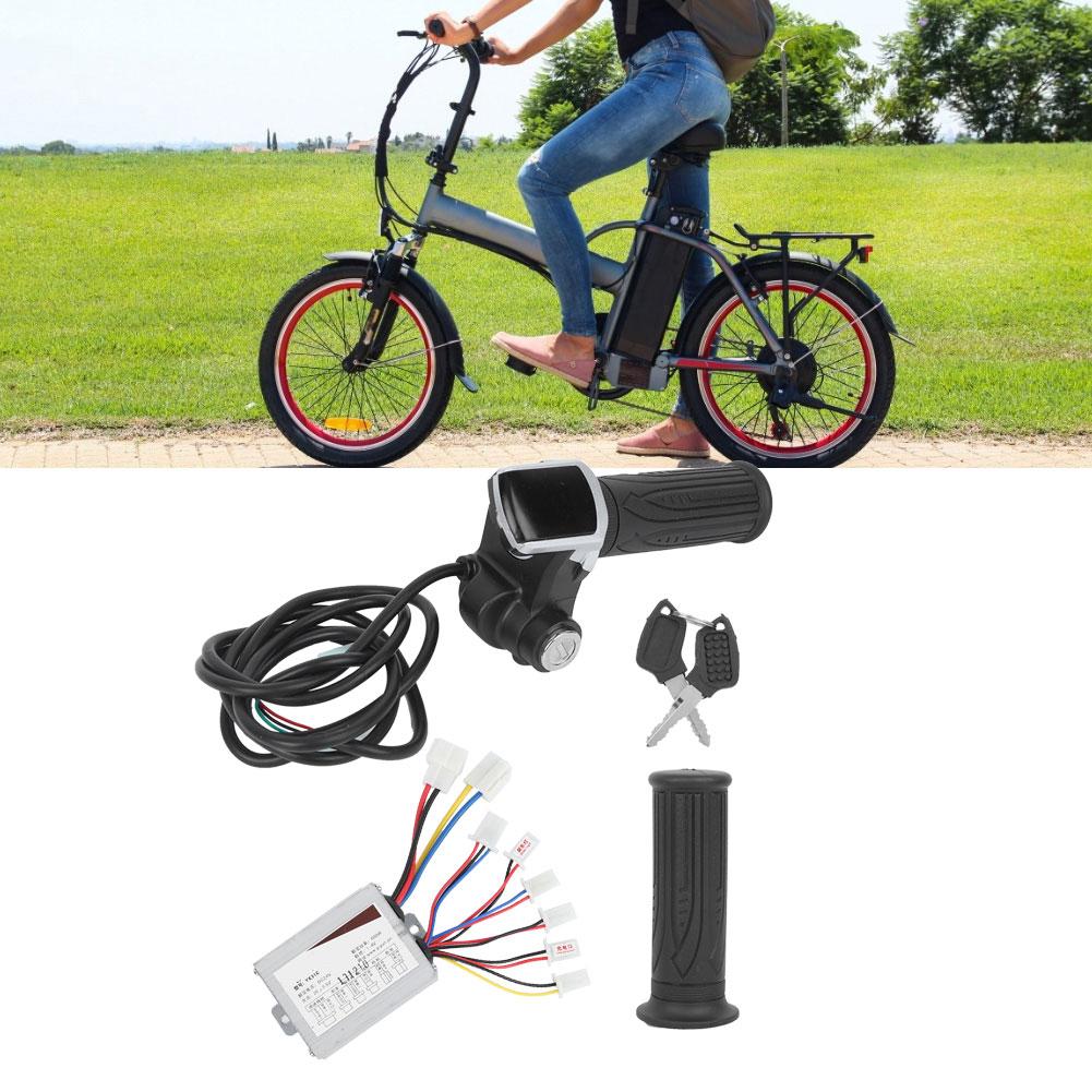 24V 500W Elektrické kolo Plynová Rukojeť Kartáčovaný Ovladač Příslušenství s 9 Světly a Zámkem