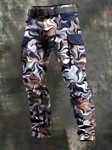 Y popular D printed men's trousers retro overalls new punk men's clothing independent